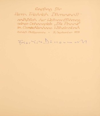 Friedrich Dürrenmatt (1979) Orginal Unterschriften