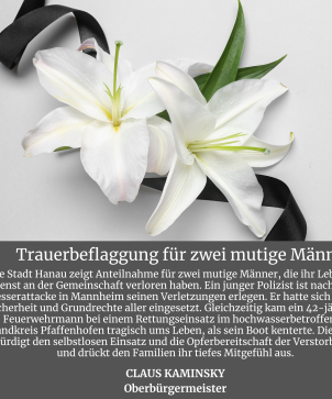 Trauerbeflaggung Polizist Und Feuerwehrmann